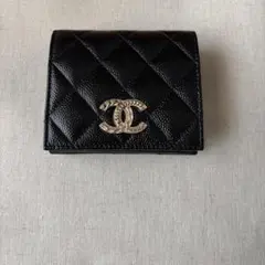 CHANEL キャビアスキン 二つ折り財布 ブラックのサムネイル