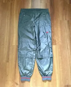 希少 美品 90s adidas ナイロンジョガーパンツ デサント製 グレー L