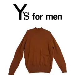 Y'S for men ハイネック ポケット付き 長袖ニット セーター ブラウン