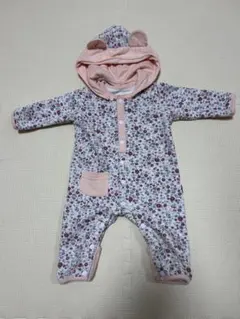 花柄クマ耳付きアウター 95cm未満