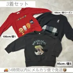 【3着セット】 長袖Tシャツ 長袖トレーナー 100cm+95cmのサムネイル