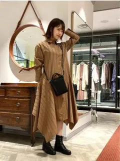 ナノユニバース　ストライプAライン　シャツワンピース　NANO universe