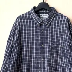 90s古着　OLDコロンビア　ネルシャツ　チェックボタンダウン　ポケット　ナード