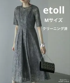 etoll. パイピングモールレースドレス　M