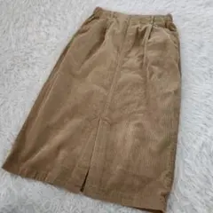 アースミュージックアンドエコロジー　コーデュロイ スカート　ベージュ S タイト