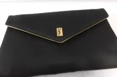 YSL イヴサンローラン クラッチバッグ　布製　黒　ノベルティのサムネイル