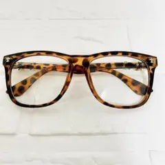 新品 べっ甲風 伊達メガネ ゴールド装飾 男女兼用 おしゃれ めがね CH246