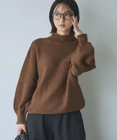 coen ウールミックスカノコハイネックニット