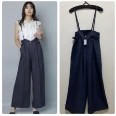 美品✨ 近年 ノーブル デニムライクVカットオールインワン サロペット 