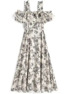 GRL 花柄フリルオフショルダーフレアワンピース[ru1244] アイボリー