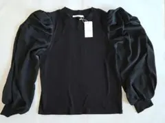 RETRO GALLERY ブラックパフスリーブトップス
