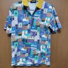 80s -90s Taylor Made 旧タグ 刺繍ロゴ 幾何学柄 ポロシャツのサムネイル