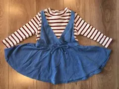 プティマイン　petit main　ワンピース　ジャンパースカート風　80cm