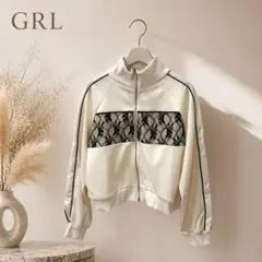 新品 GRL 刺繍 ラインレース トラック ジャケット アイボリー