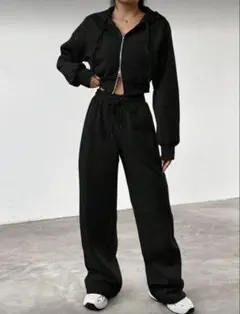 SHEIN スウェット セットアップ ブラック