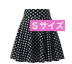 【インナーパンツ付】ドット柄フレアスカート 水玉 美脚 ミニスカート スカパン