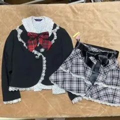 激可愛い〜♡入学式フォーマルスーツ120㎝セットアップ水玉ブラウスフリルスカート