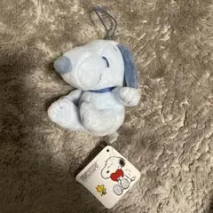SNOOPY スヌーピー ストラップ付プライズ ぬいぐるみ ブルー タグ付