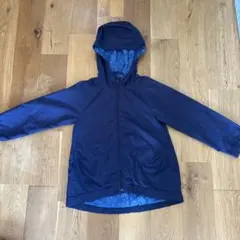 GU ネイビー フード付き ナイロンパーカー