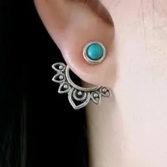 2WAYで使える主役級ピアス✨爽やかターコイズ×クールシルバー