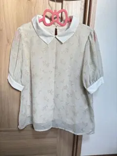 earth music&ecology フラワー　プリント 半袖シャツ　ブラウス