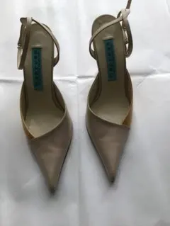 レディースパンプス 23cmベージュ ポインテッドトゥ