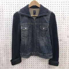 オールド アーカイブ GAP リブ ニット コンビ リメイク風 デニムジャケット