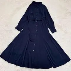 小さいサイズ✨コヒナ✨とろみマーメイドシャツワンピース　ウエストリボン付き