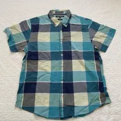 トミーヒルフィガー　Tommy Hilfiger 半袖チェックシャツ　L ブルーのサムネイル