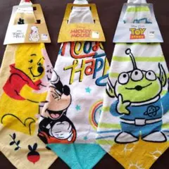 トイストーリー ミッキーマウス ぷーさん ループタオル３枚