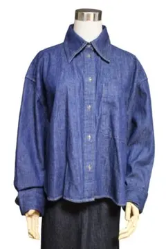 BR GAP ギャップ　デニムシャツ　ブルーL 　ドロップショルダー　　ris
