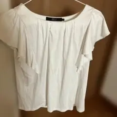 AZUL by moussy フリル袖カットソー ホワイト Sのサムネイル