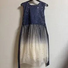 ネイビー 星柄 フォーマルドレス　発表会