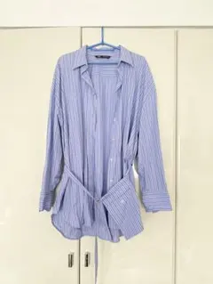 ZARA ストライプ オーバーサイズ シャツ