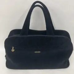 美品 フェイラー FEILER 花柄刺繍 トートバッグ 黒