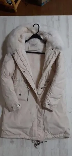 韓国風☆フードファー付き ロングダウンジャケット☆美品