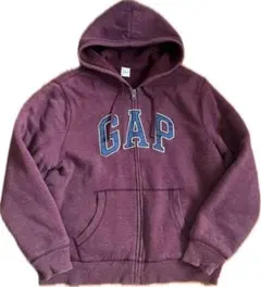 GAP フルジップ　スウェットパーカー バーガンディ ボルドー　裏ボア　フリース