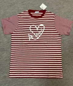 Person's ボーダーTシャツ ハートロゴ 赤白新品タグ付きのサムネイル
