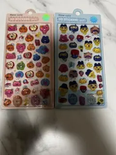 可愛い3Dキャラクターシール2シートセット