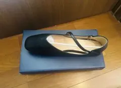 ストラップ付き バレエシューズ ブラック サイズ41