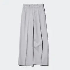 【新品】UNIQLO ユニクロ ワイドトラウザージーンズ グレー サイズXL