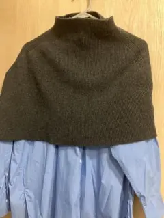 IENAウールハイネックニットケープ美品値下げ