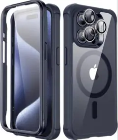 ESR iPhone 15 Pro 専用 ダークブルーケース 360°保護