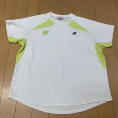X1324 ホワイト 黄緑 S new balance スポーツ　Tシャツメンズのサムネイル