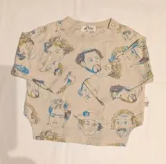 メイクユアデイ　偉人総柄　長袖Ｔシャツ　80