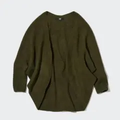 UNIQLO カーディガン オリーブ Lサイズ3Dスフレヤーン（長袖）