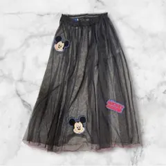 【着用回数1度のみ】マーキーズ＊ミッキー　刺繍ワッペン　チュールスカート　黒のサムネイル
