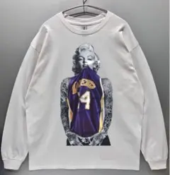 男女兼用　LAKERS×マリリンモンローロンT長袖Tシャツ/白