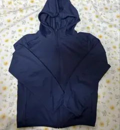 ネイビー フルジップ フード付きパーカー