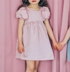 softcheese/しまむら　ジャガードワンピース ピンク90cm ピンク